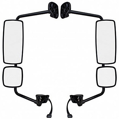 Chrome Mirror Assembly With Power Adjust & Heated For Freightliner M2 - Driver or Passenger Side