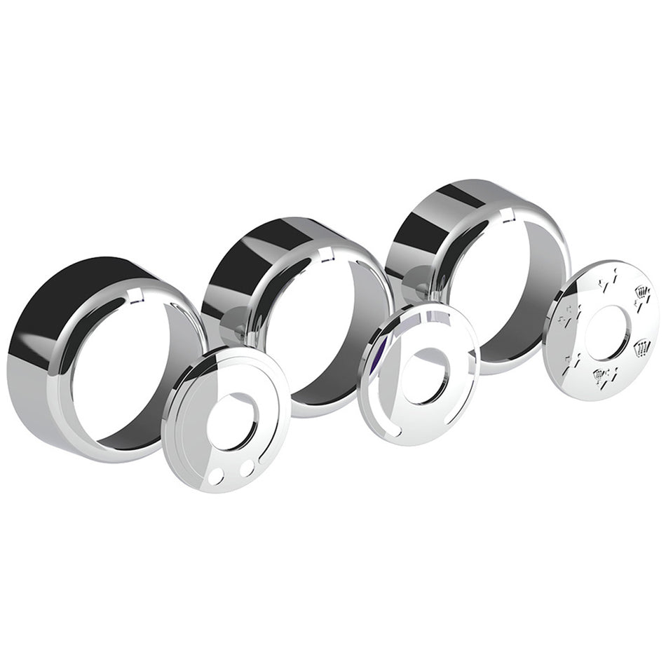 Chrome Plastic A/C Control 6-Piece Dial Covers For 2018-2025 Freightliner Cascadia