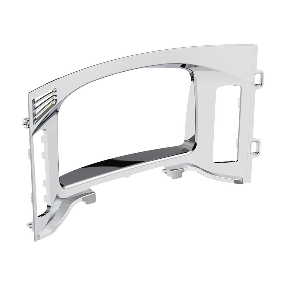 Chrome Plastic Center Dash Instrument Bezel For 2018-2023 Freightliner Cascadia
