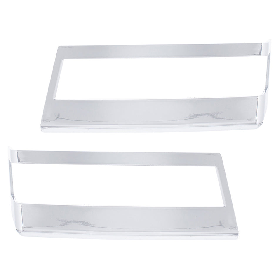 Chrome Plastic Turn Signal Bezels For 2018-2025 Freightliner Cascadia (Pair)