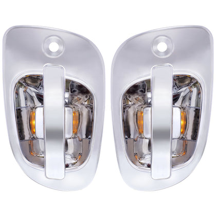 6 Amber LED Chrome Door Handle Cover for 2008-2017 Freightliner Cascadia