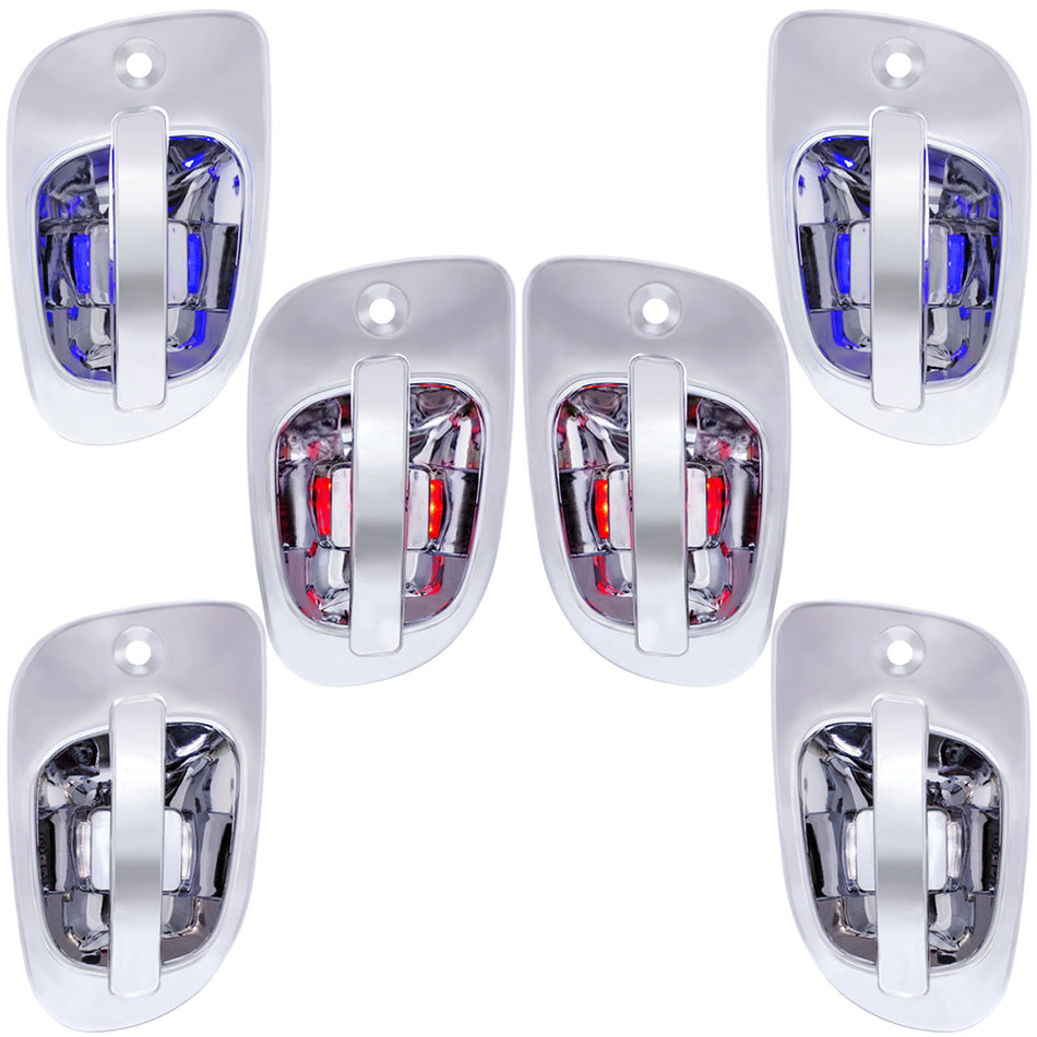 6 LED Chrome Door Handle Cover for Freightliner (Blue, Red or White LEDs)