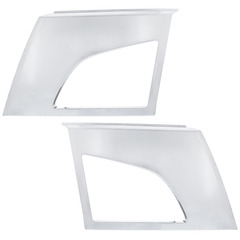 ABS Satin Silver Bumper Fog Light Hole Cover For 2018-2024 Volvo VNL - Driver or Passenger Side