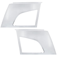 ABS Satin Silver Bumper Fog Light Hole Cover For 2018-2024 Volvo VNL - Driver or Passenger Side