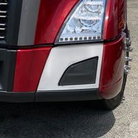 ABS Satin Silver Bumper Fog Light Hole Cover For 2018-2024 Volvo VNL - Driver or Passenger Side