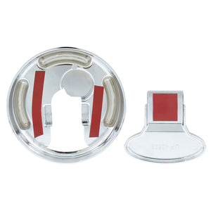 United Pacific - Chrome Plastic Fuel Cap Cover For Peterbilt - Locking