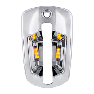 6 LED Chrome Door Handle Cover For 2018-2025 Freightliner Cascadia - Driver or Passenger Side (Amber, Blue, Green, Red or White LEDs)
