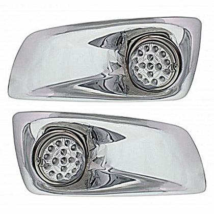 Fog Light Cover With 17 LED Clear Style Reflector Light For 2007-17 KW T660 - Amber LEDs (Clear Lens) Driver or Passenger Side