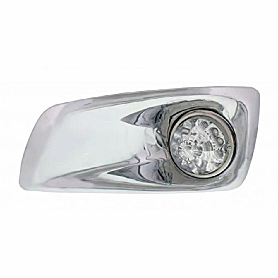 Fog Light Cover With 17 LED Reflector Watermelon Lights For 2007-17 KW T660 - Amber LEDs (Clear Lens) - Driver or Passenger Side