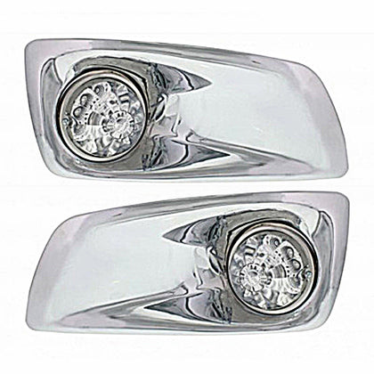Fog Light Cover With 17 LED Reflector Watermelon Lights For 2007-17 KW T660 - Amber LEDs (Clear Lens) - Driver or Passenger Side