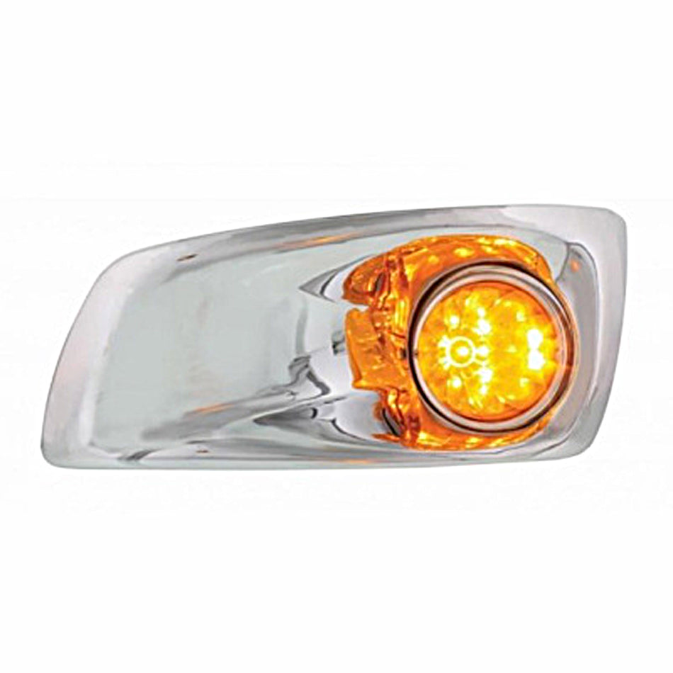 Fog Light Cover With 17 LED Hi/Lo Watermelon Light For 2007-17 KW T660 - Amber LEDs (Amber Lens) - Driver or Passenger Side