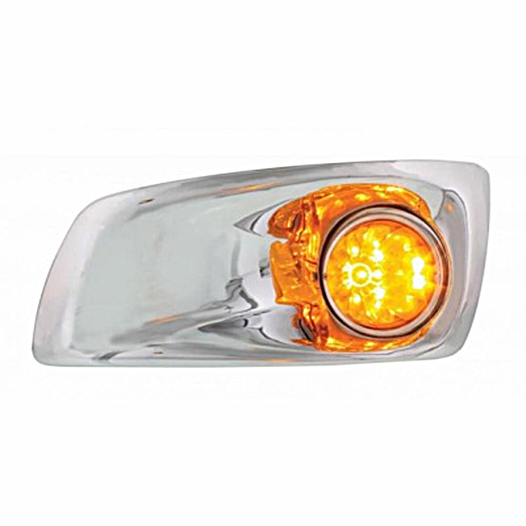 Fog Light Cover With 17 LED Hi/Lo Watermelon Light For 2007-17 KW T660 - Amber LEDs (Amber Lens) - Driver or Passenger Side