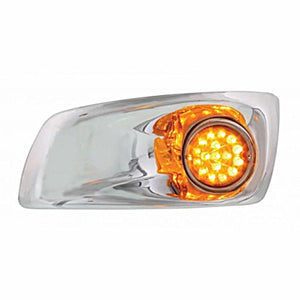 Fog Light Cover w LED Hi/Lo Clear Style Reflector Light For 2007-17 KW T660 - Amber LEDs (Amber Lens) - Driver or Passenger Side