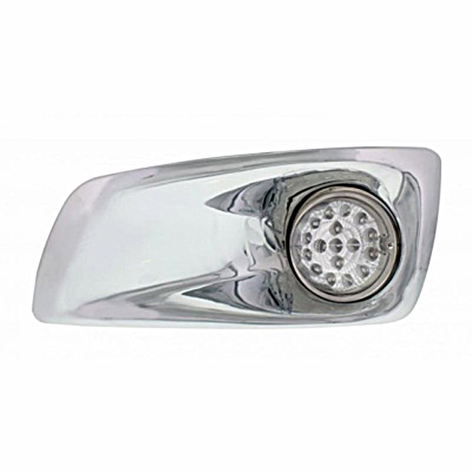 Fog Light Cover With 17 LED Hi/Lo Clear Style Reflector Light For 2007-17 KW T660 - Amber LEDs (Clear Lens) - Driver or Passenger Side