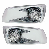 Fog Light Cover With Amber LED Reflector Watermelon Light & Visor For 2007-17 KW T660 - Clear Lens (Driver or Passenger Side)