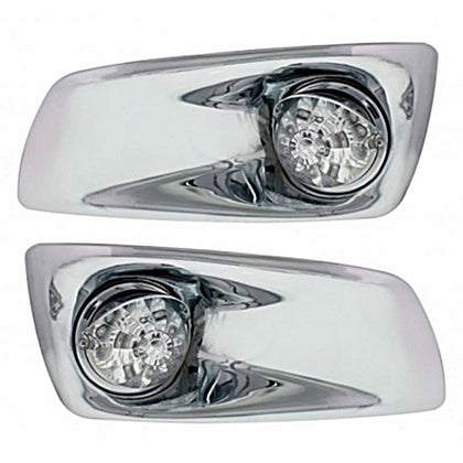 Fog Light Cover With Amber LED Reflector Watermelon Light & Visor For 2007-17 KW T660 - Clear Lens (Driver or Passenger Side)