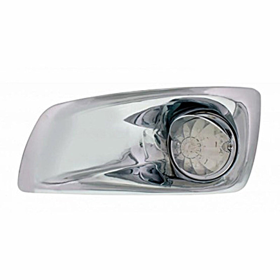 Fog Light Cover With Amber LED Hi/Lo Watermelon Light & Visor For 2007-2017 KW T660 - Clear Lens (Driver or Passenger Side)