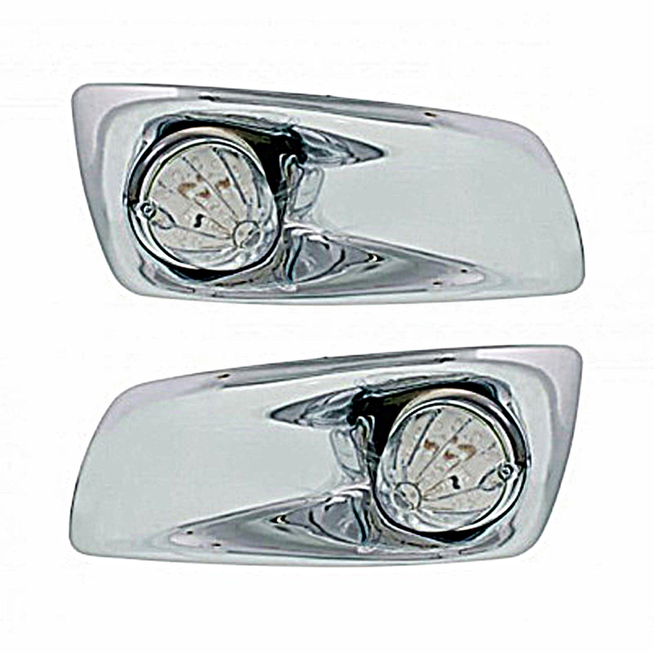 Fog Light Cover With 19 LED Watermelon Light For 2007-17 KW T660 - Amber LEDs (Clear Lens) Driver or Passenger Side