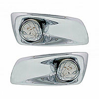 Fog Light Cover With 19 LED Watermelon Light For 2007-17 KW T660 - Amber LEDs (Clear Lens) Driver or Passenger Side