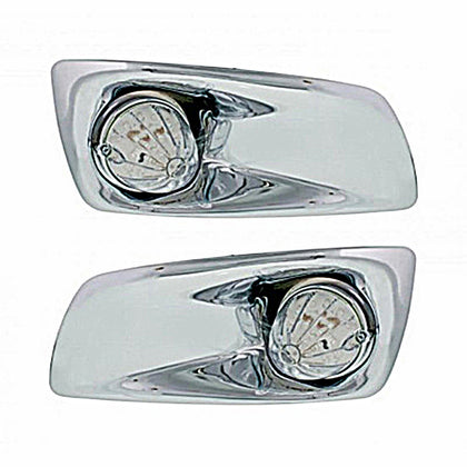 Fog Light Cover With 19 LED Watermelon Light For 2007-17 KW T660 - Amber LEDs (Clear Lens) Driver or Passenger Side