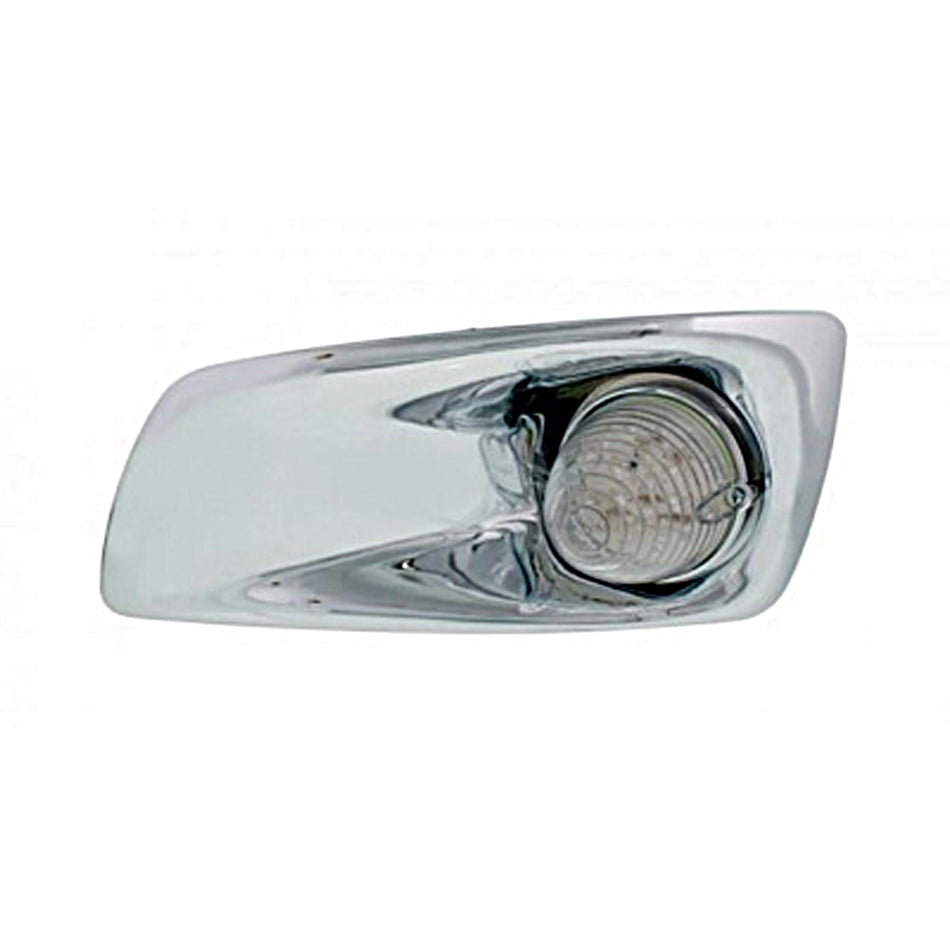 Fog Light Cover With 19 LED Beehive Light For 2007-2017 KW T660 - Amber LEDs (Clear Lens)