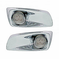 Fog Light Cover With 19 LED Beehive Light For 2007-2017 KW T660 - Amber LEDs (Clear Lens)