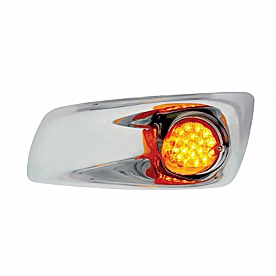 Fog Light Cover With 19 LED Reflector Light For 2007-2017 KW T660 - Amber LEDs (Amber Lens) Driver or Passenger Side
