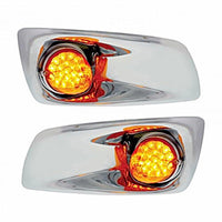 Fog Light Cover With 19 LED Reflector Light For 2007-2017 KW T660 - Amber LEDs (Amber Lens) Driver or Passenger Side