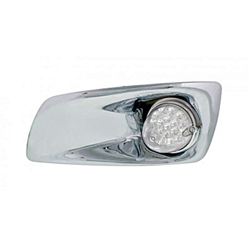 Fog Light Cover With 19 LED Reflector Light For 2007-2017 KW T660 - Amber LEDs (Clear Lens) Driver or Passenger Side