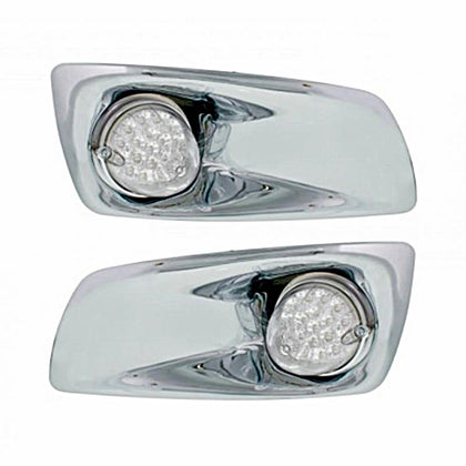 Fog Light Cover With 19 LED Reflector Light For 2007-2017 KW T660 - Amber LEDs (Clear Lens) Driver or Passenger Side