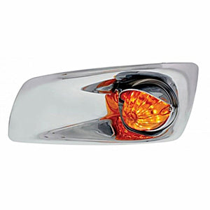 Fog Light Cover With 19 LED Watermelon Light & Visor For 2007-17 KW T660 - Amber LEDs (Amber Lens) Driver or Passenger Side