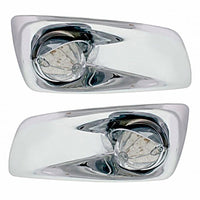 Fog Light Cover With 19 LED Watermelon Light & Visor For 2007-17 KW T660 - Amber LEDs (Clear Lens) Driver or Passenger Side