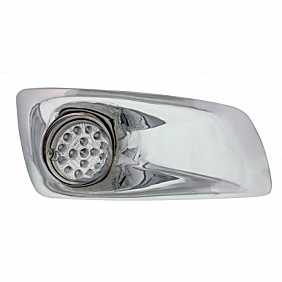 Fog Light Cover With 17 LED Clear Style Reflector Light For 2007-17 KW T660 - Amber LEDs (Clear Lens) Driver or Passenger Side