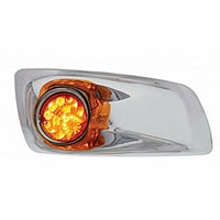 Fog Light Cover w 17 LED Reflector Watermelon Lights For 2007-17 KW T660 - Amber LEDs (Amber Lens) - Driver or Passenger Side