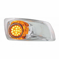 Fog Light Cover w LED Hi/Lo Clear Style Reflector Light For 2007-17 KW T660 - Amber LEDs (Amber Lens) - Driver or Passenger Side