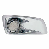 Fog Light Cover w 17 LED Watermelon Light & Visor For 2007-17 KW T660 - Amber LEDs (Clear Lens) - Driver or Passenger Side