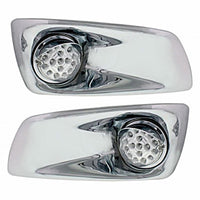 Fog Light Cover With Amber LED Clear Style Reflector Light & Visor For 2007-17 KW T660 - (Driver or Passenger Side)