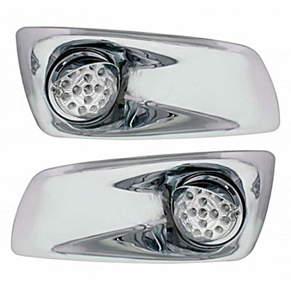 Fog Light Cover With Amber LED Clear Style Reflector Light & Visor For 2007-17 KW T660 - (Driver or Passenger Side)