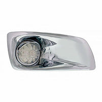 Fog Light Cover With Amber LED Hi/Lo Watermelon Light & Visor For 2007-2017 KW T660 - Clear Lens (Driver or Passenger Side)