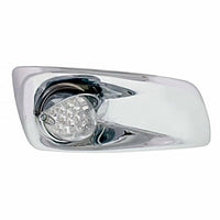 Fog Light Cover With 19 LED Reflector Light & Visor For 2007-17 KW T660 - Amber LEDs (Clear Lens) Driver or Passenger Side