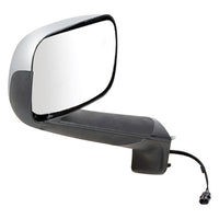 Chrome Hood Mirror With Heated Lens For 2018-2025 Freightliner Cascadia (Driver or Passenger Side)