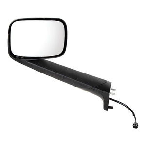 Black Hood Mirror With Heated Lens For 2018-2025 Freightliner Cascadia (Driver or Passenger Side)