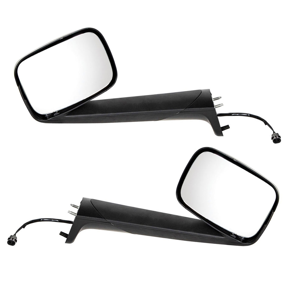 Black Hood Mirror With Heated Lens For 2018-2025 Freightliner Cascadia (Driver or Passenger Side)