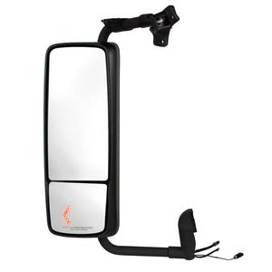 Black Mirror Assembly With LED Turn Signal For 2012 - 2017 Volvo VNL (Driver or Passenger Side)