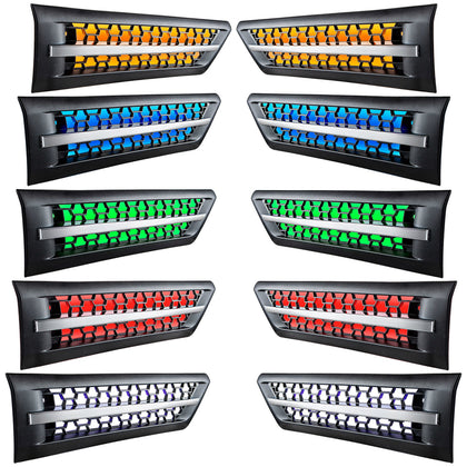 Hood Air Intake Grille With Various Colored LEDs For 2018-2024 Freightliner Cascadia 126 (Driver or Passenger Side)