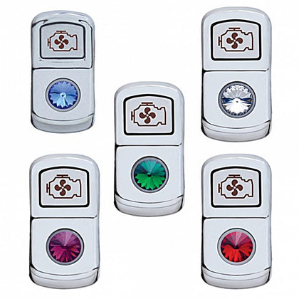 United Pacific - "Engine Fan" Rocker Switch Cover (Various Colored Crystals)