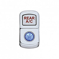United Pacific - "Rear A/C" Chrome Rocker Switch Cover (Plain or Various Colored Crystals)