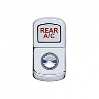 United Pacific - "Rear A/C" Chrome Rocker Switch Cover (Plain or Various Colored Crystals)