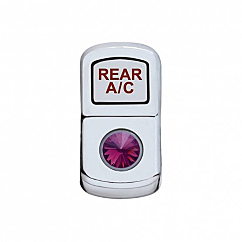 United Pacific - "Rear A/C" Chrome Rocker Switch Cover (Plain or Various Colored Crystals)
