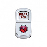 United Pacific - "Rear A/C" Chrome Rocker Switch Cover (Plain or Various Colored Crystals)